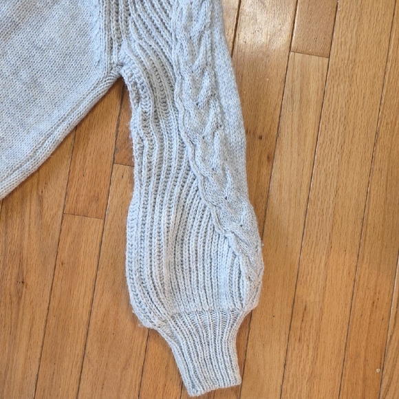 Zenana Outfitters Cable Knit Sweater - Light Gray - Picture 7 of 8